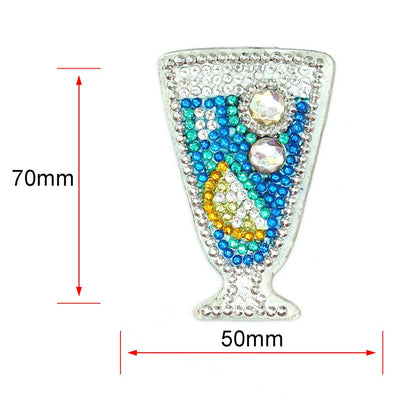 4pcs DIY Full Drill Special Shaped Diamond Painting Juice Bag Keychain Gift