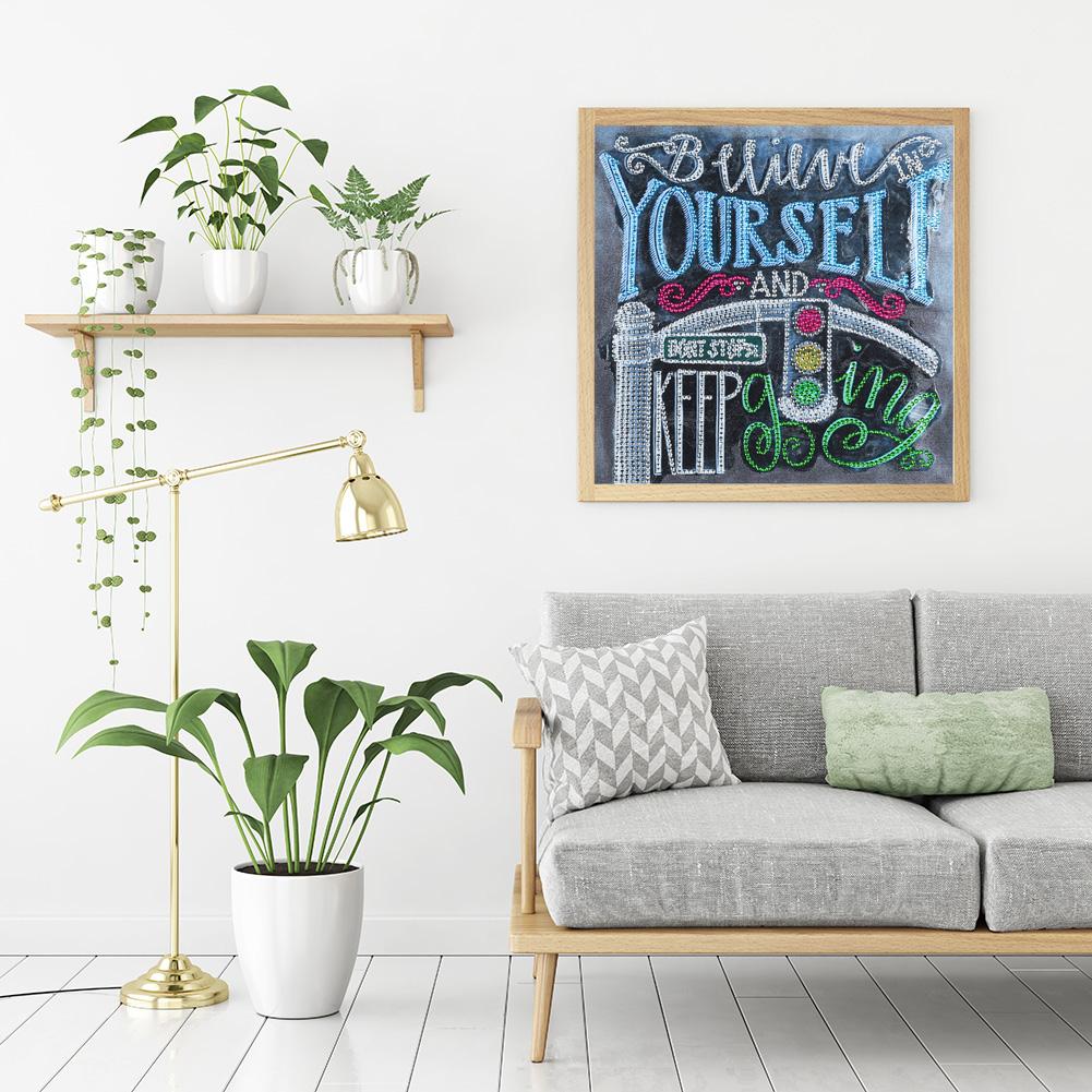 English - Special Shaped Drill Diamond Painting 30*25CM