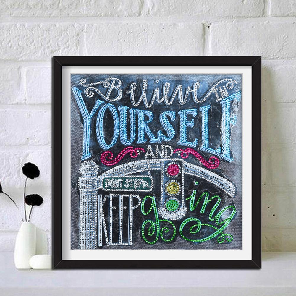 English - Special Shaped Drill Diamond Painting 30*25CM