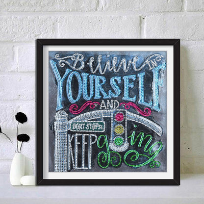 English - Special Shaped Drill Diamond Painting 30*25CM