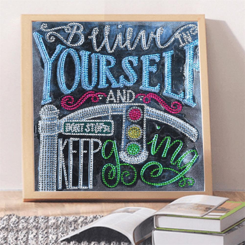 English - Special Shaped Drill Diamond Painting 30*25CM