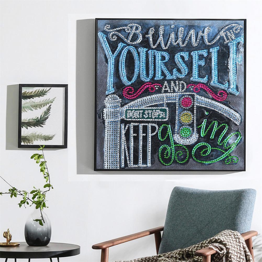 English - Special Shaped Drill Diamond Painting 30*25CM