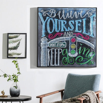 English - Special Shaped Drill Diamond Painting 30*25CM