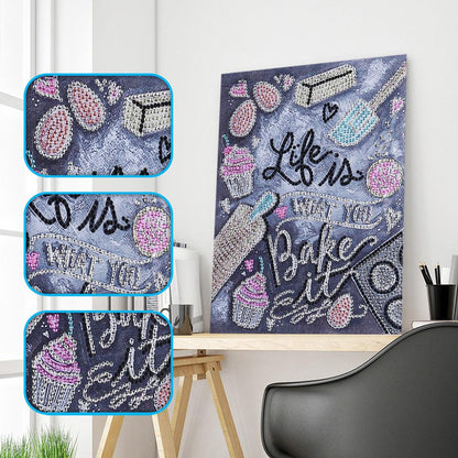 English - Special Shaped Drill Diamond Painting 30*25CM