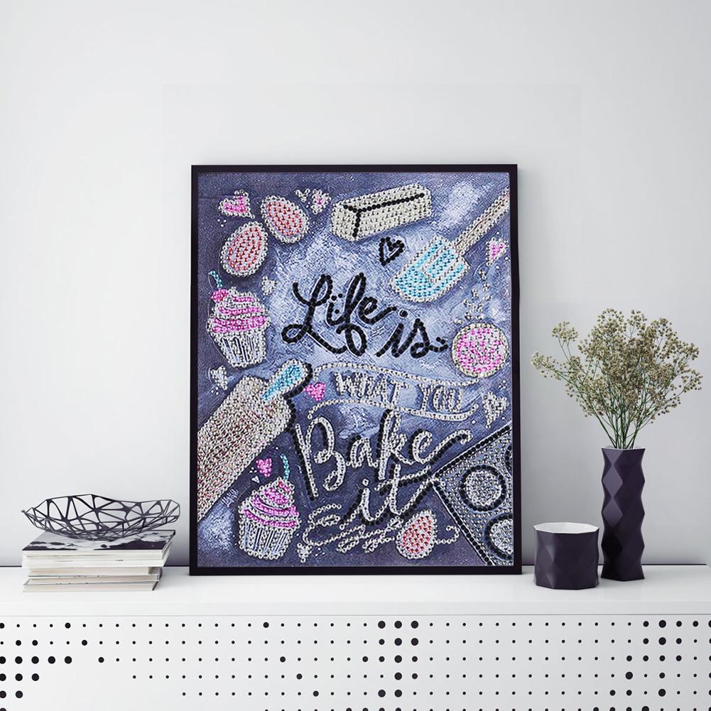 English - Special Shaped Drill Diamond Painting 30*25CM