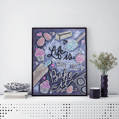 English - Special Shaped Drill Diamond Painting 30*25CM