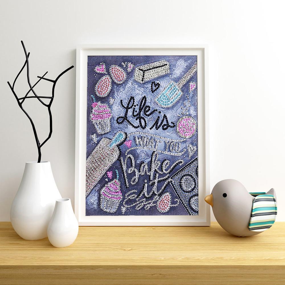 English - Special Shaped Drill Diamond Painting 30*25CM