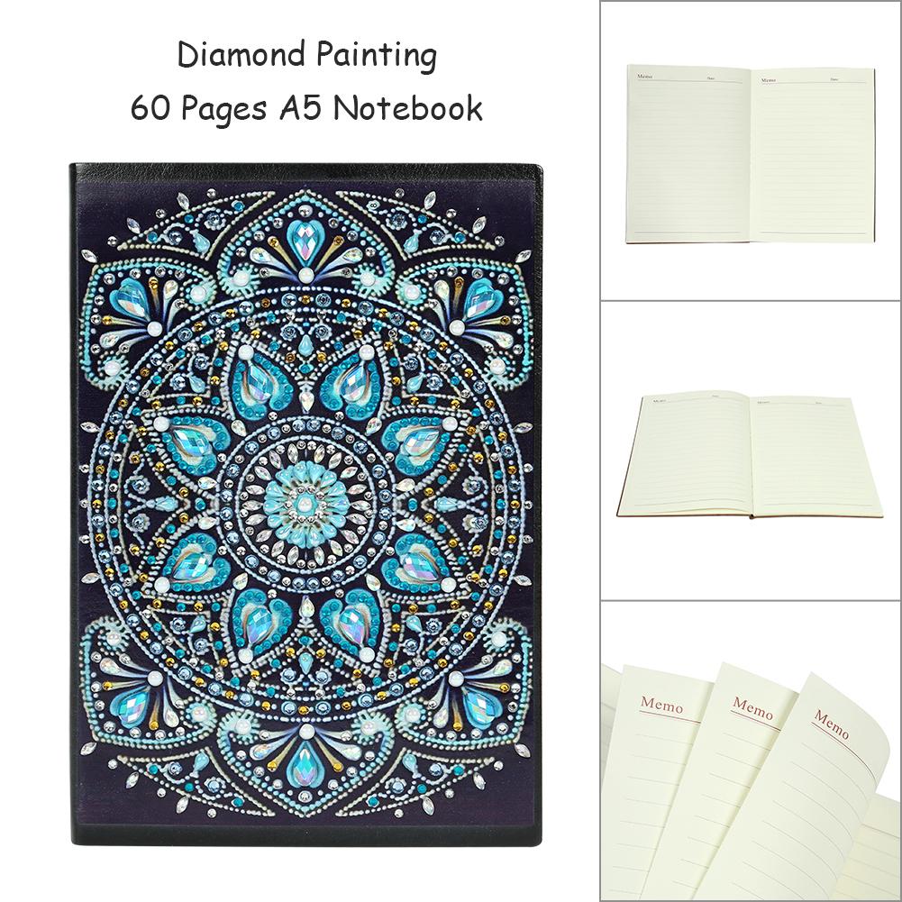 DIY Mandala Special Shaped Diamond Painting 60 Pages Students A5 Notebook