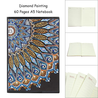 DIY Mandala Special Shaped Diamond Painting 60 Sheets Students A5 Notebook