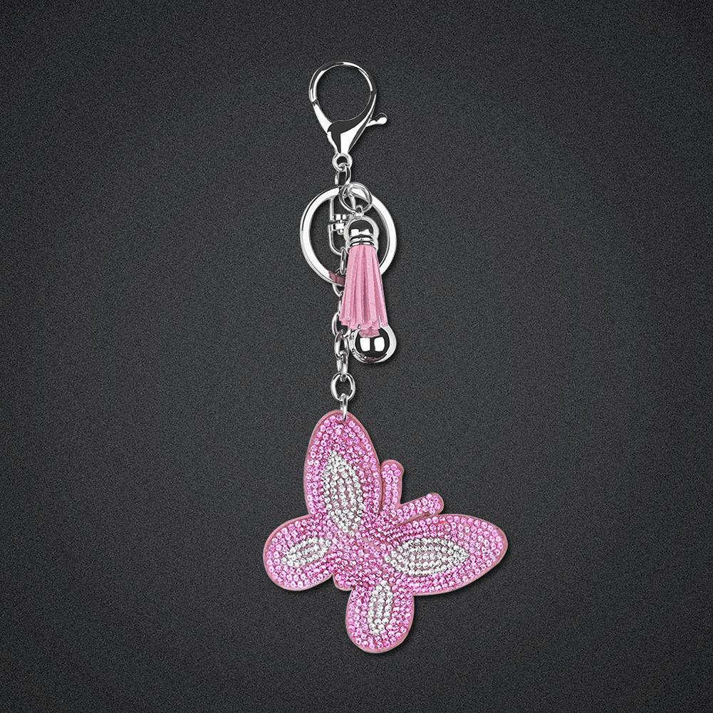 Full Special Shaped Drill Diamond Butterfly Keychain Key Rings Bag Pendants