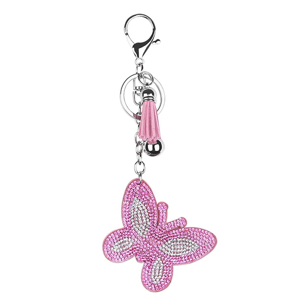 Full Special Shaped Drill Diamond Butterfly Keychain Key Rings Bag Pendants