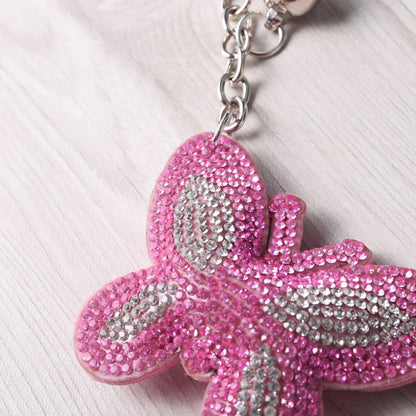 Full Special Shaped Drill Diamond Butterfly Keychain Key Rings Bag Pendants