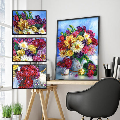 Flower - Special Shaped Drill Diamond Painting 30*40CM