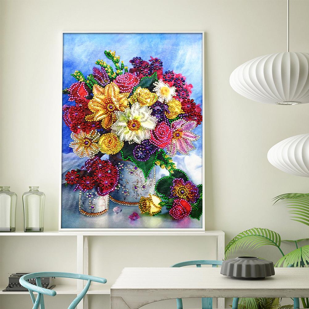 Flower - Special Shaped Drill Diamond Painting 30*40CM