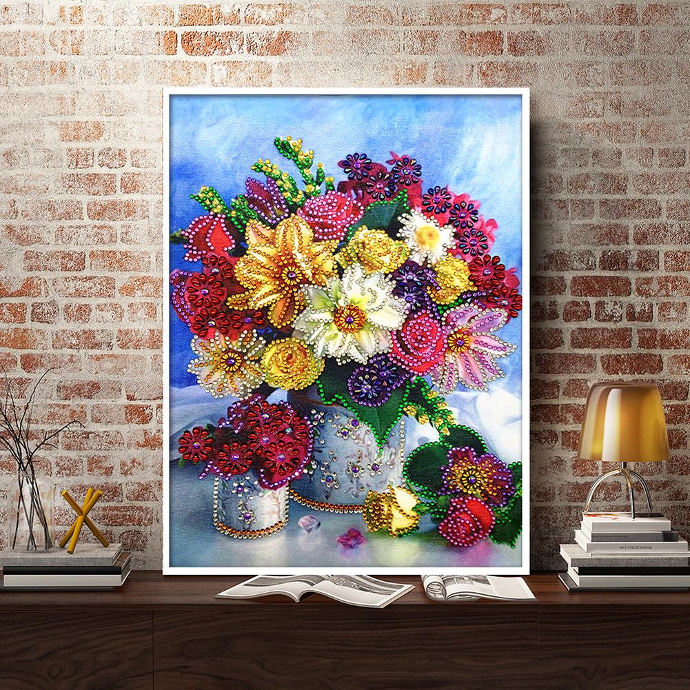 Flower - Special Shaped Drill Diamond Painting 30*40CM