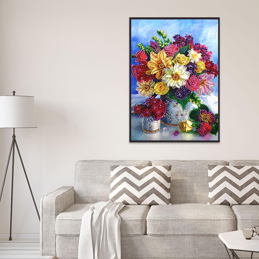 Flower - Special Shaped Drill Diamond Painting 30*40CM