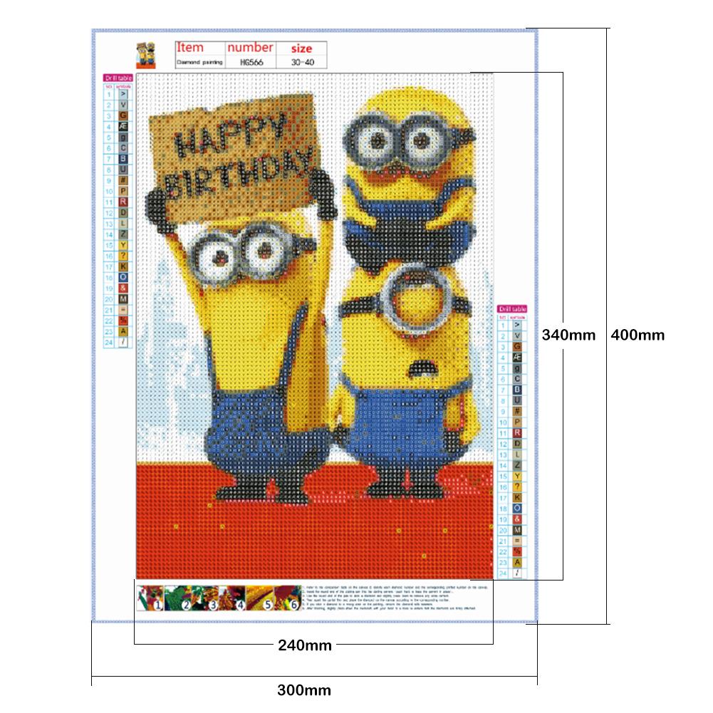 Minions - Full Round Drill Diamond Painting 30*40CM