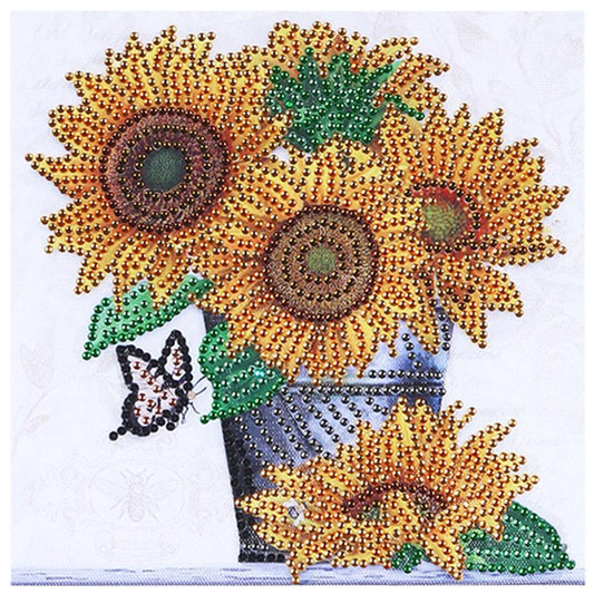 Sunflower - Special Shaped Drill Diamond Painting 25*25CM