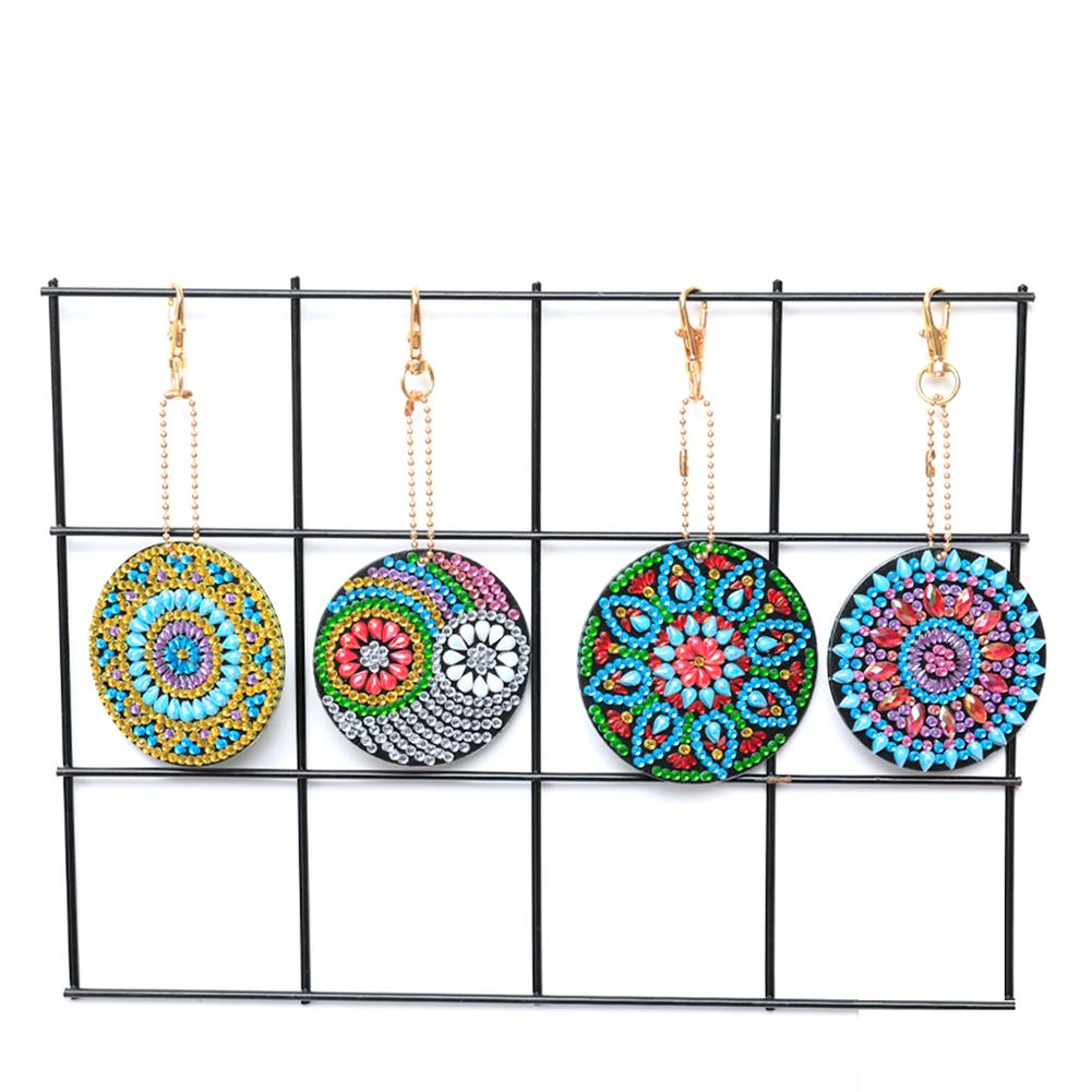 4pcs DIY Full Special-Shaped Diamond Painting Bag Pendant Mandala Keychains