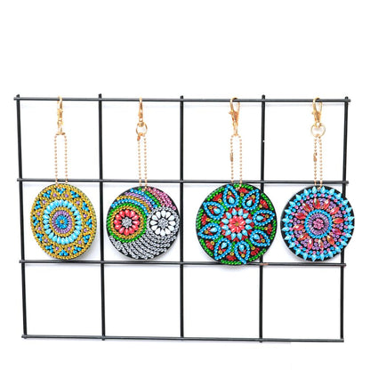 4pcs DIY Full Special-Shaped Diamond Painting Bag Pendant Mandala Keychains