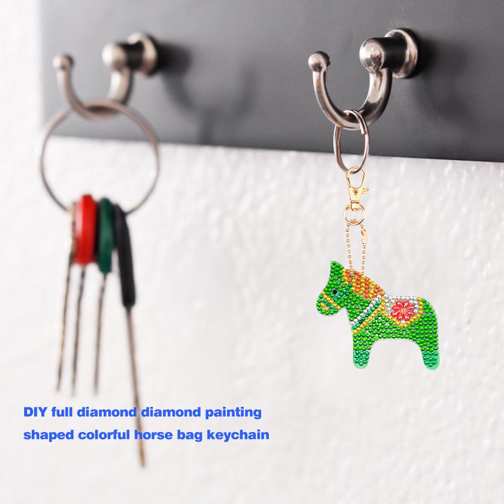 5pcs DIY Full Drill Diamond Paintng Special-shaped Pendant Animal Keychain