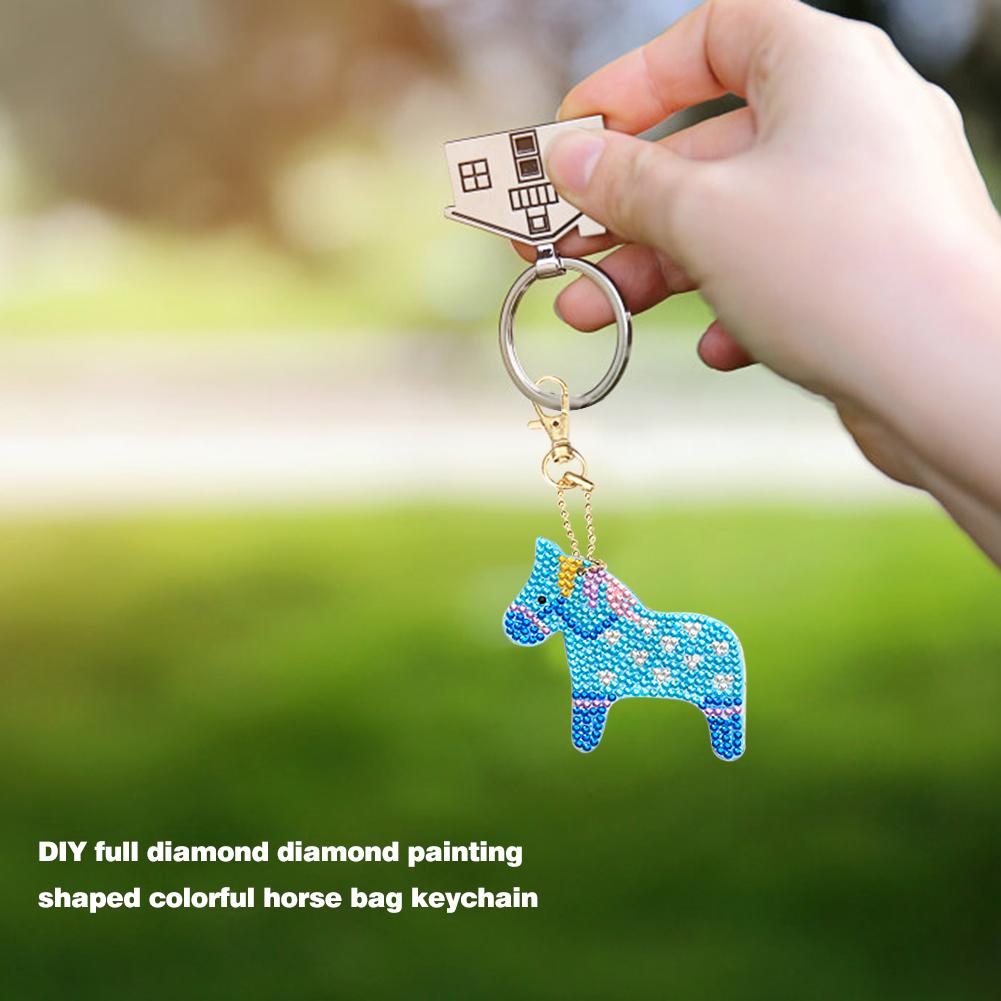 5pcs DIY Full Drill Diamond Paintng Special-shaped Pendant Animal Keychain