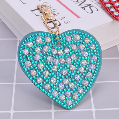 4pcs DIY Full Drill Diamond Painting Special Shaped Heart Key Chain Gifts