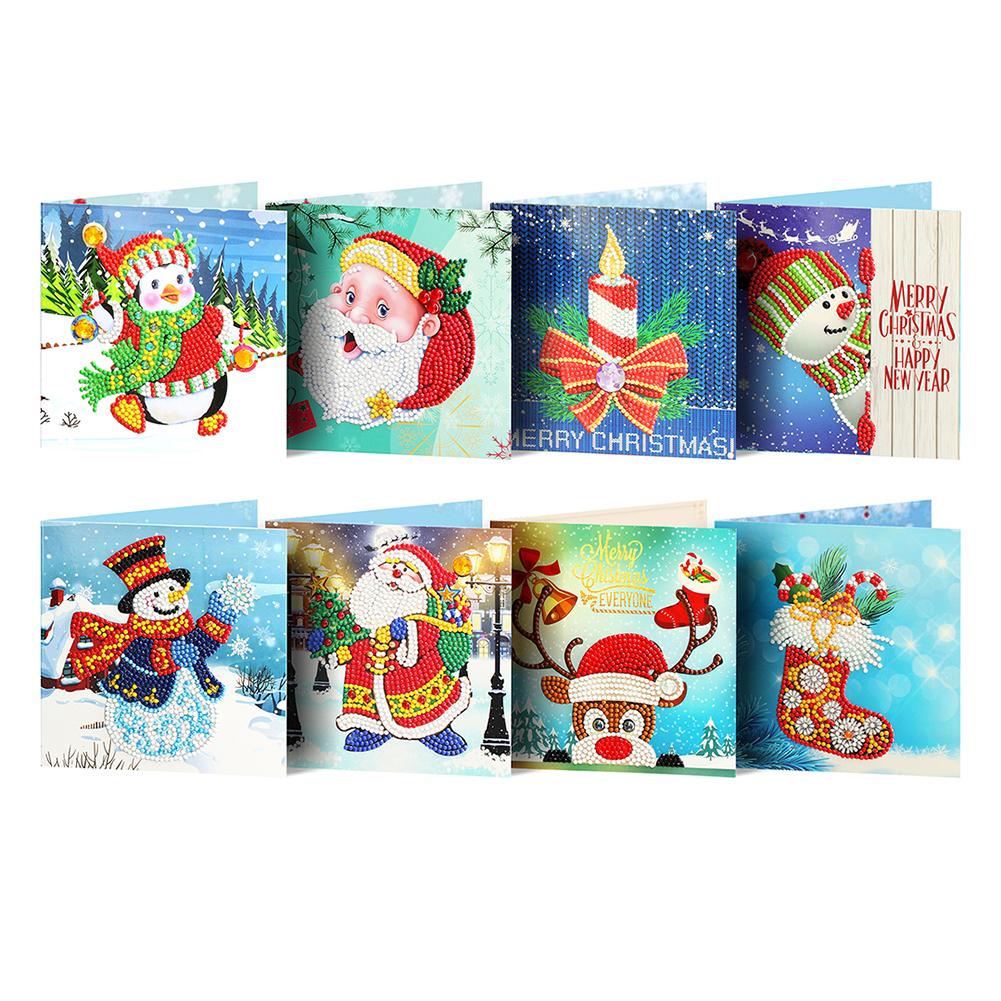 8pc 5D DIY Diamond Painting Greeting Card Special Shaped Birthday Xmas Gift