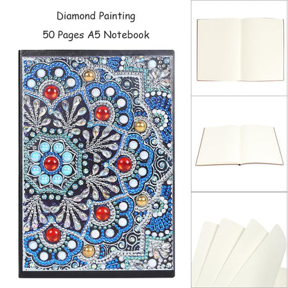 DIY Mandala Special Shaped Diamond Painting 50 Pages A5 Notepad Notebook