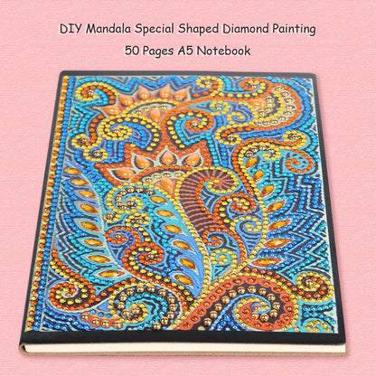 DIY Mandala Special Shaped Diamond Painting 50 Pages A5 Sketchbook Notebook