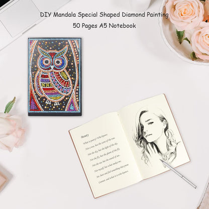 DIY Owl Special Shaped Diamond Painting 50 Pages A5 Notebook Notepad Gifts