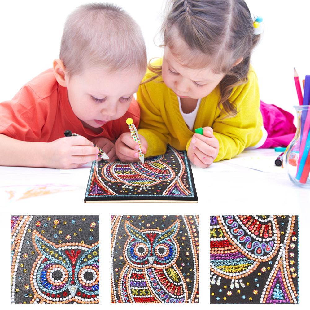 DIY Owl Special Shaped Diamond Painting 50 Pages A5 Notebook Notepad Gifts