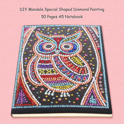 DIY Owl Special Shaped Diamond Painting 50 Pages A5 Notebook Notepad Gifts