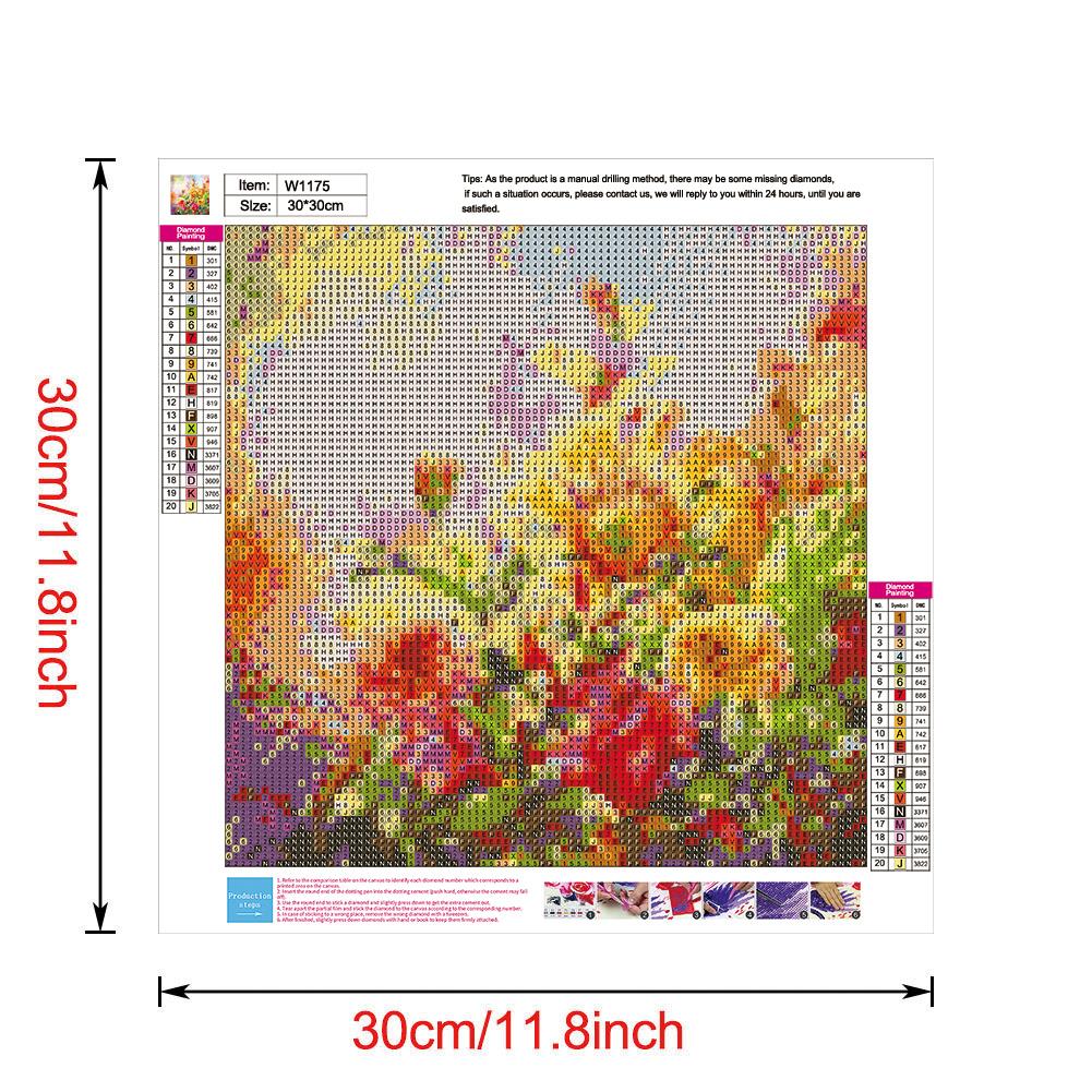Flowers - Full Round Drill Diamond Painting 30*30CM