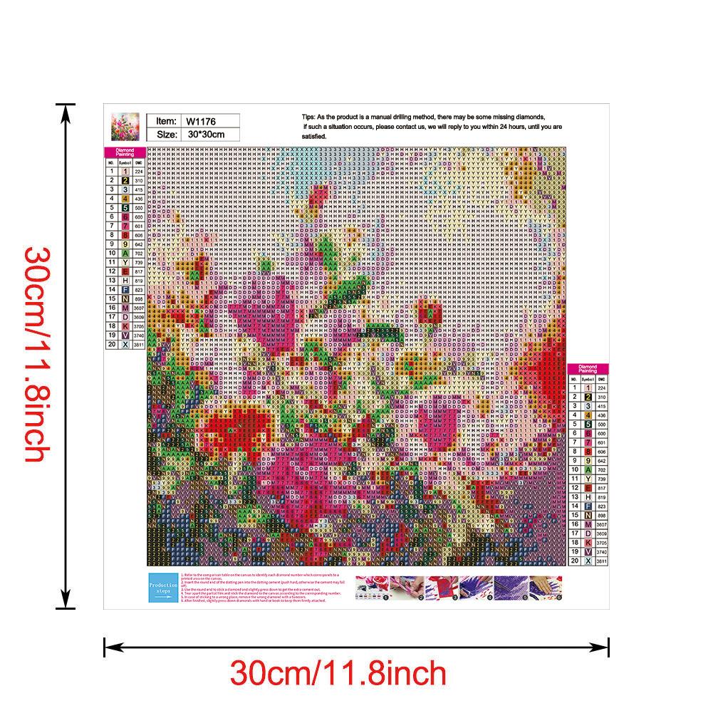 Flowers - Full Round Drill Diamond Painting 30*30CM