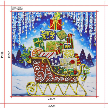 Sleigh - Full Round Drill Diamond Painting 30*30CM
