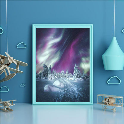 Aurora Scenery - Full Square Drill Diamond Painting 40*30CM