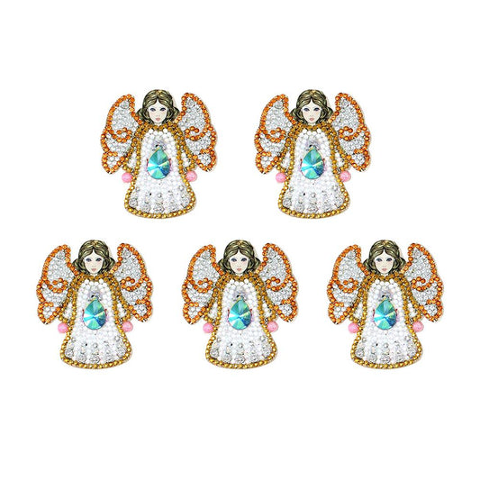 5pcs DIY Full Drill Special Shaped Diamond Painting Angel Fashion Keyring