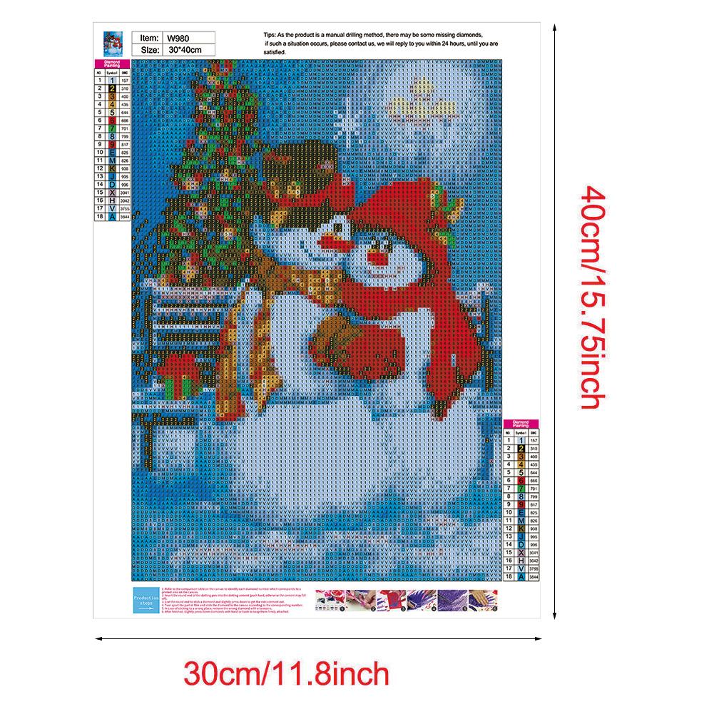 Snowman - Full Round Drill Diamond Painting 30*40CM