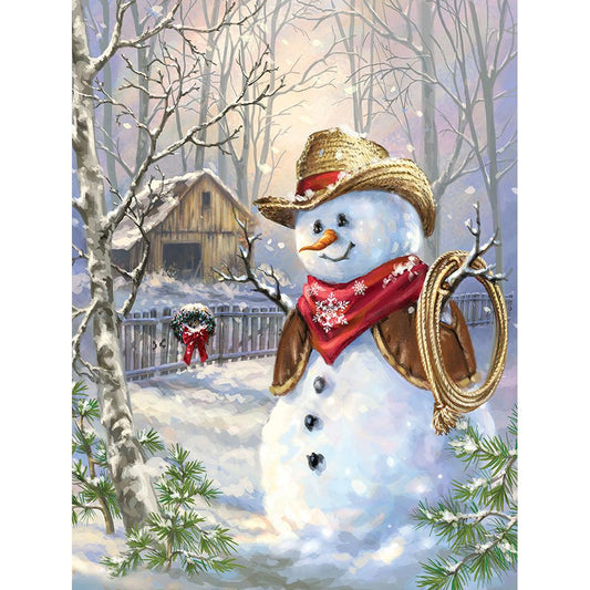 Snowman - Full Round Drill Diamond Painting 30*40CM