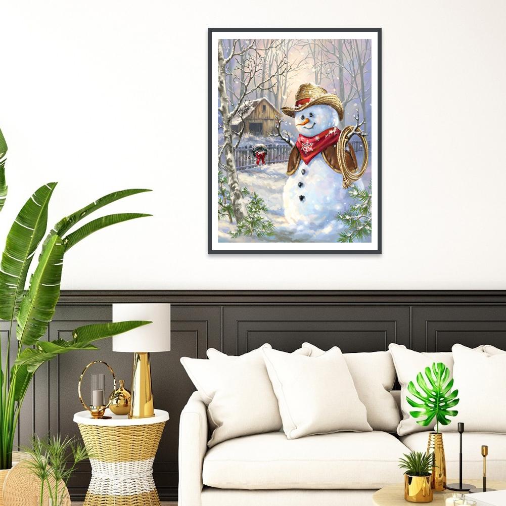 Snowman - Full Round Drill Diamond Painting 30*40CM