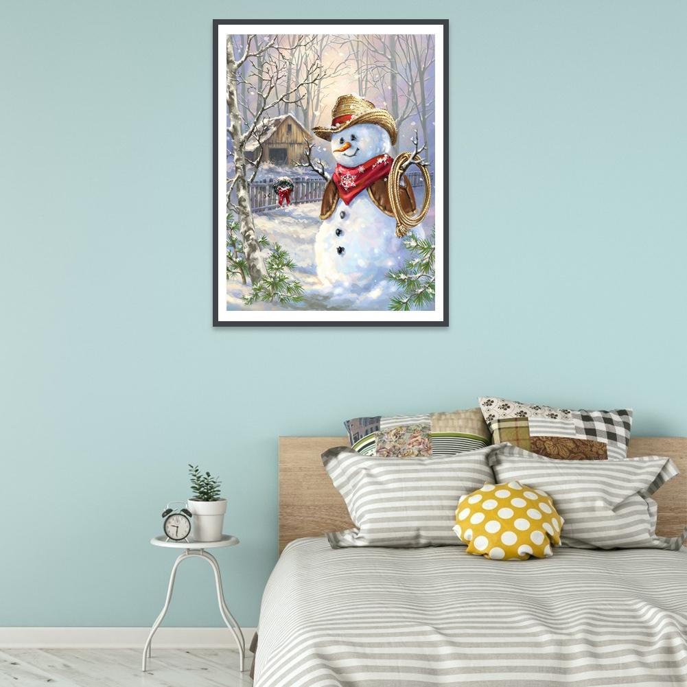 Snowman - Full Round Drill Diamond Painting 30*40CM