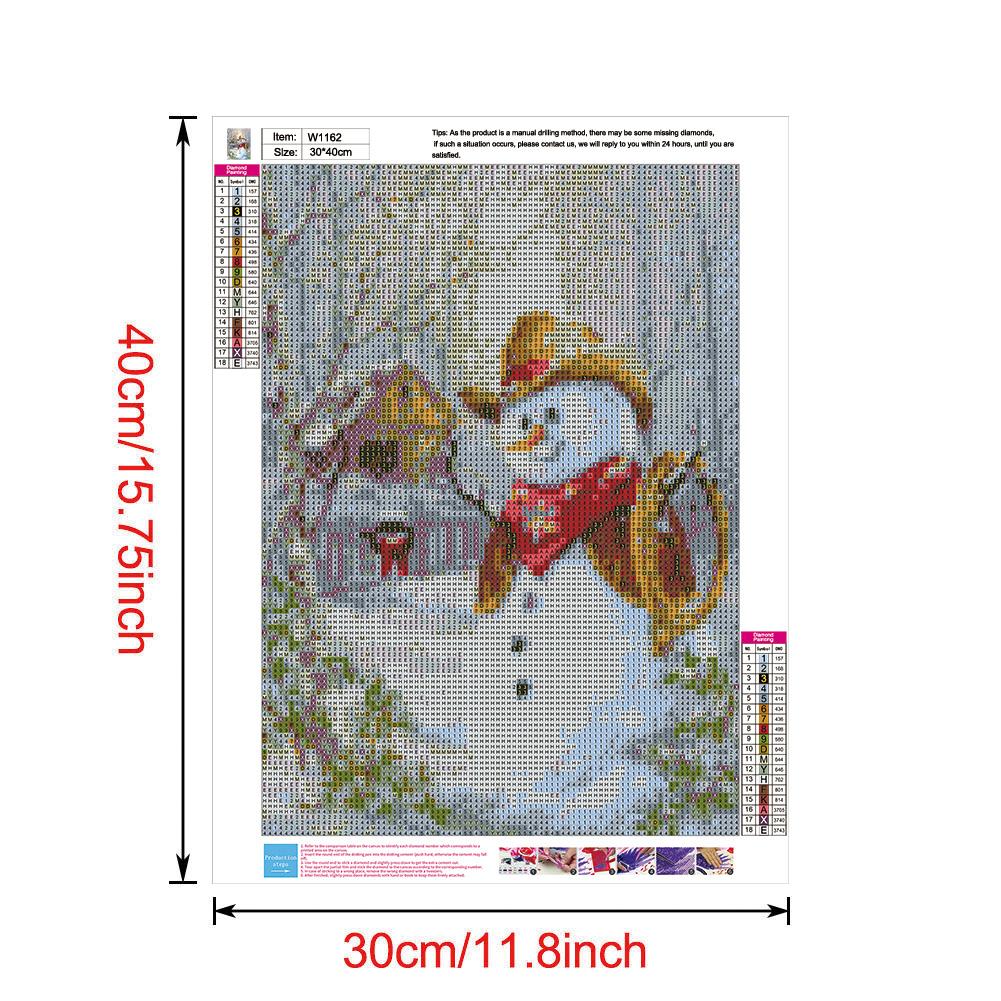 Snowman - Full Round Drill Diamond Painting 30*40CM