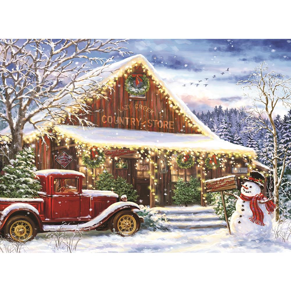 Snowman - Full Round Drill Diamond Painting 40*30CM