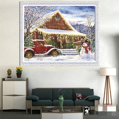 Snowman - Full Round Drill Diamond Painting 40*30CM