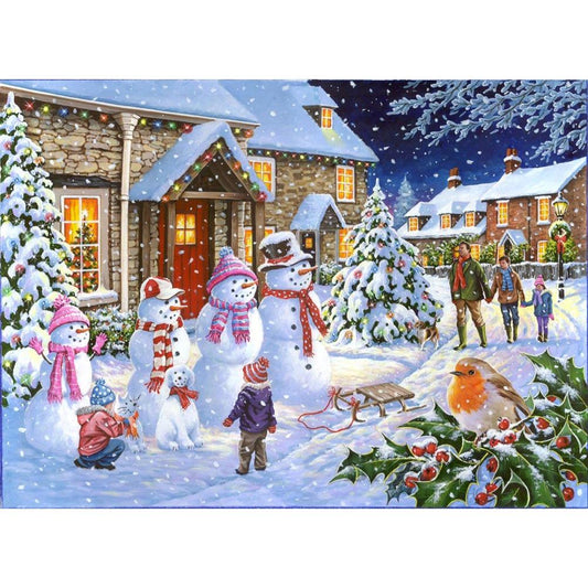 Snowman - Full Round Drill Diamond Painting 40*30CM