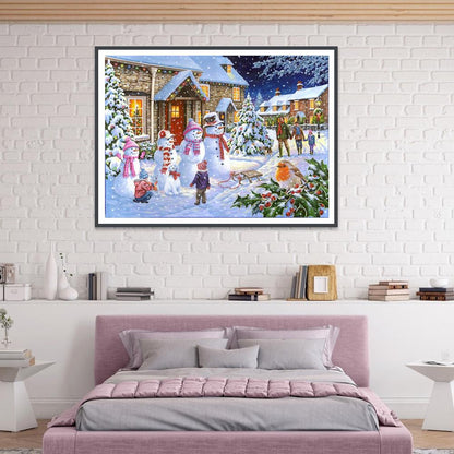 Snowman - Full Round Drill Diamond Painting 40*30CM