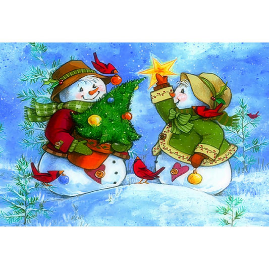 Snowman - Full Round Drill Diamond Painting 40*30CM