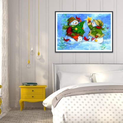 Snowman - Full Round Drill Diamond Painting 40*30CM