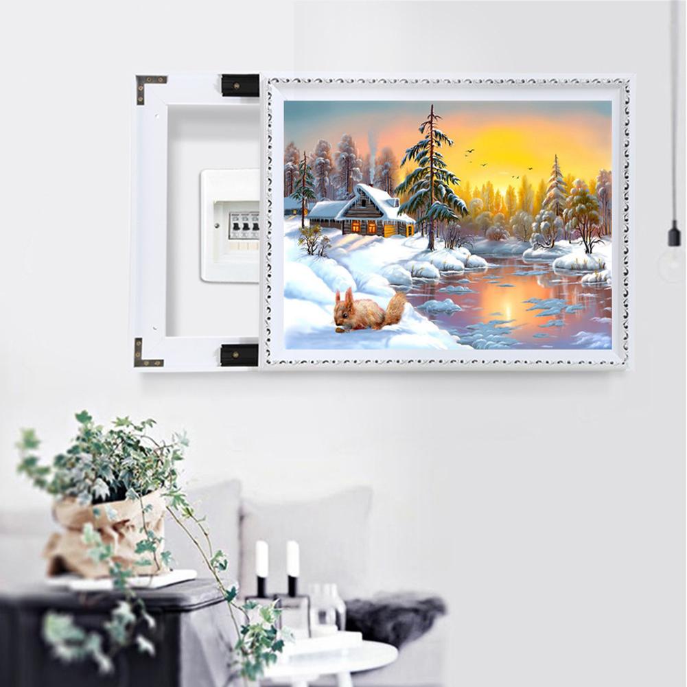 Snow Scenery - Full Round Drill Diamond Painting 40*30CM